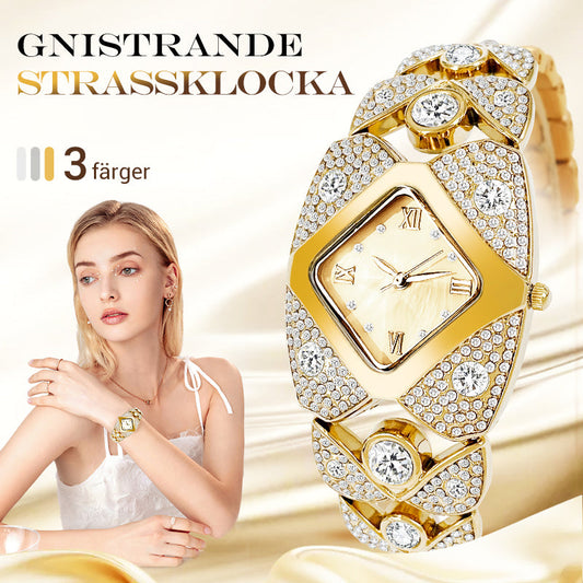 🔥Retro Kvartsklocka med Gnistrande Strass