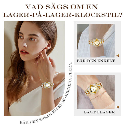 🔥Retro Kvartsklocka med Gnistrande Strass