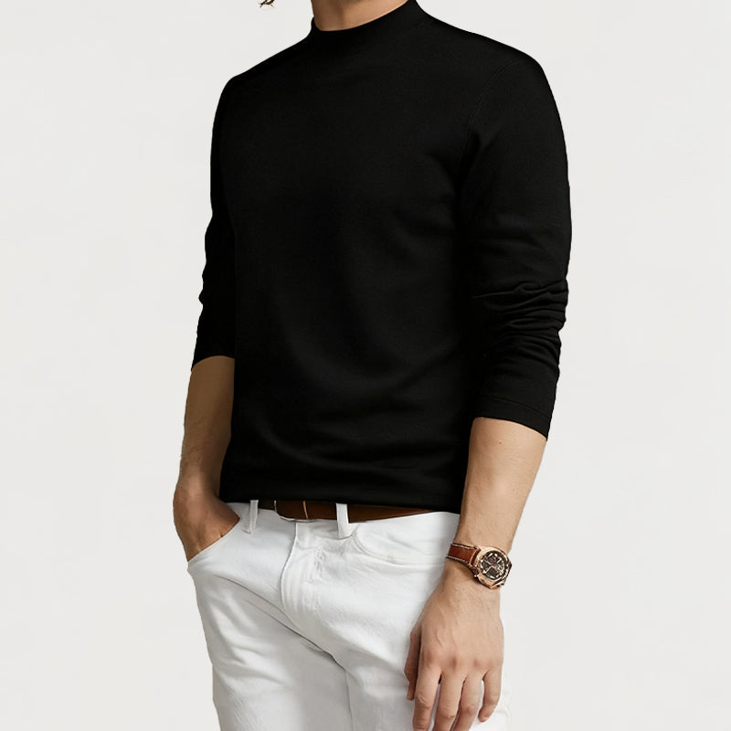 Antibakteriell enfärgad termotopp med lång ärm för män