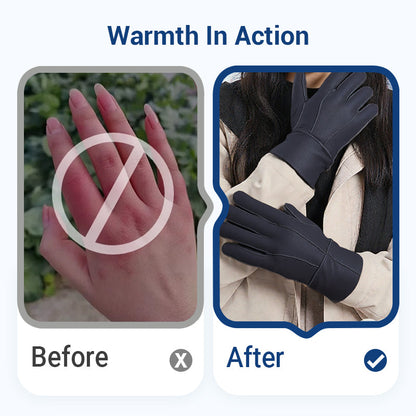 Varma, mjuka fodrade handskar med förlängd manschett