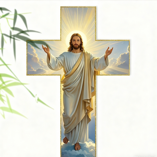 ✝️KÖP 3 FÅ 4!✨Retro Jesus Kristus Väggkors - Vintage Trädesign med Religiös Symbolik för Andligt Heminredning 🕊️🌟
