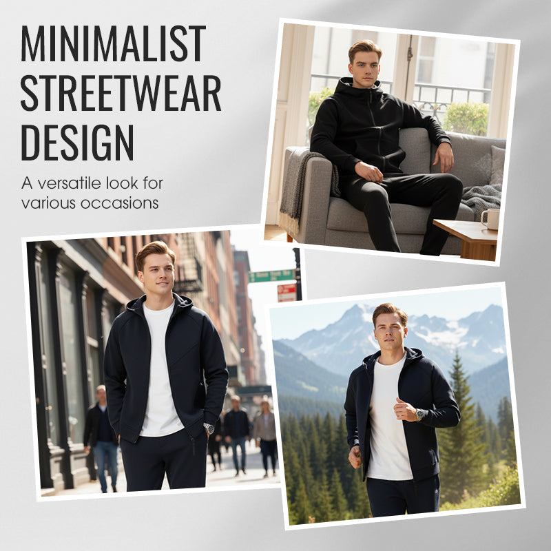 Huvtröja med dragkedja för herr