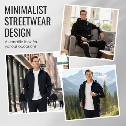 Huvtröja med dragkedja för herr