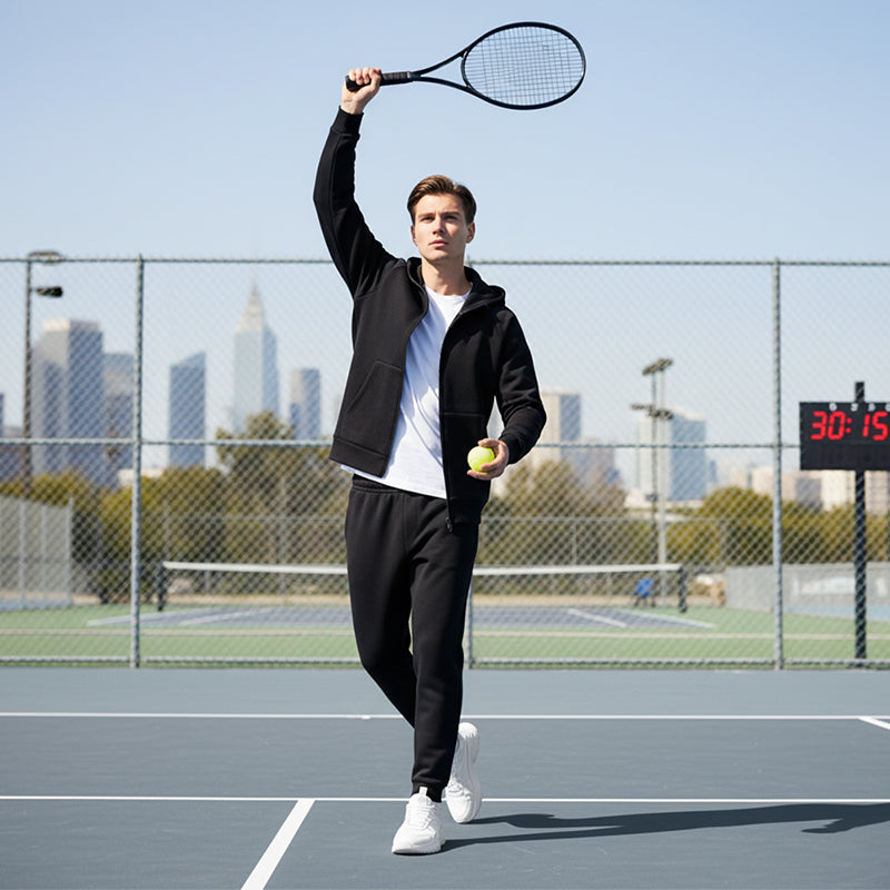 Huvtröja med dragkedja för herr