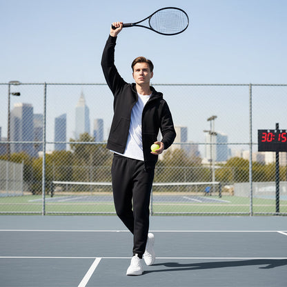 Huvtröja med dragkedja för herr