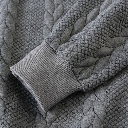 🔥Nyheter-Herrtröja med halv dragkedja i kabelstickad stil🎁Köp 2 och få fri frakt