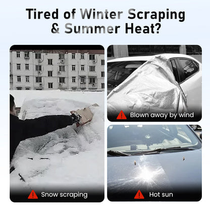 Åretrunt-Tjockt Vindrutetäck för Snö