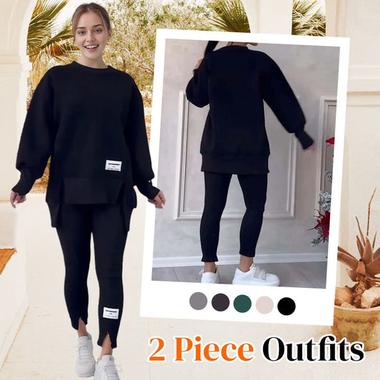 👚🧘‍♀️ Avslappnat Set med Sweatshirt och Leggings – Bekvämt, Trendigt & Perfekt för Träning eller Avkoppling 🏃‍♀️📦