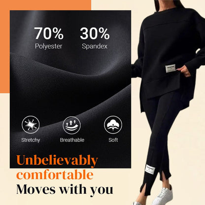 👚🧘‍♀️ Avslappnat Set med Sweatshirt och Leggings – Bekvämt, Trendigt & Perfekt för Träning eller Avkoppling 🏃‍♀️📦