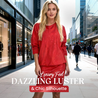 Chique Sparkle Faux 2-delige mini-jurk