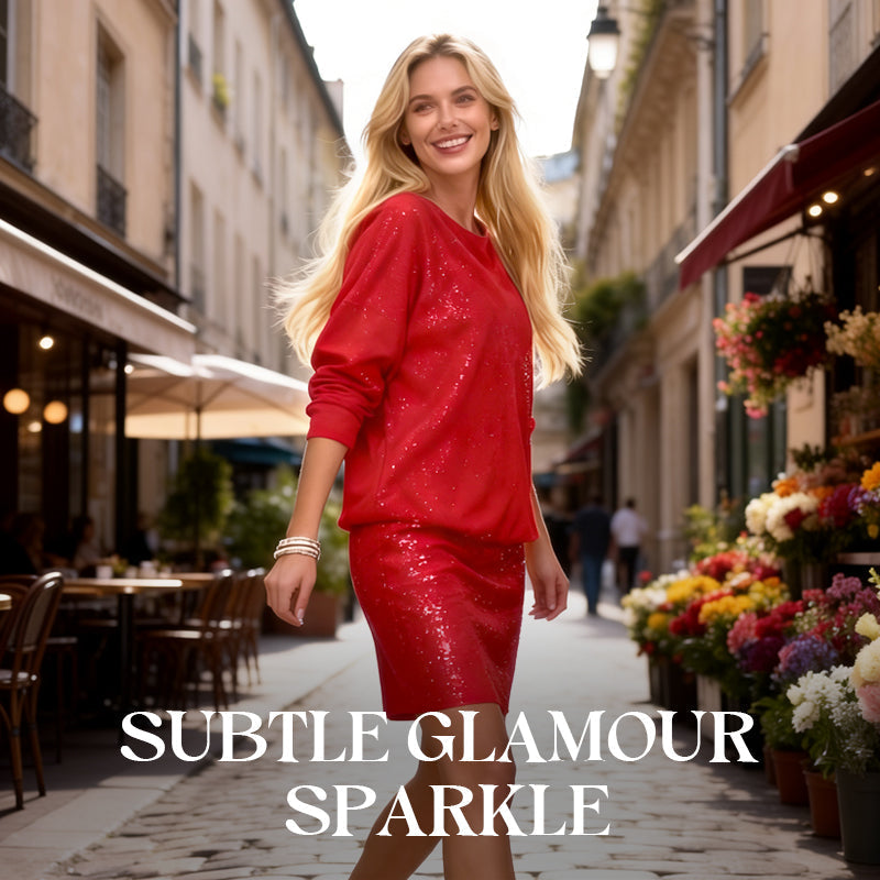 Chique Sparkle Faux 2-delige mini-jurk