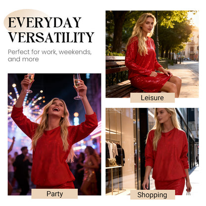 Chique Sparkle Faux 2-delige mini-jurk