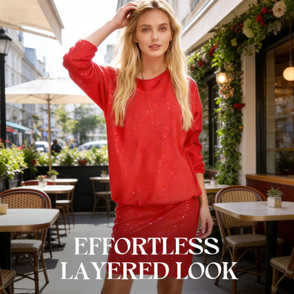 Chique Sparkle Faux 2-delige mini-jurk