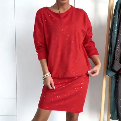 Chique Sparkle Faux 2-delige mini-jurk