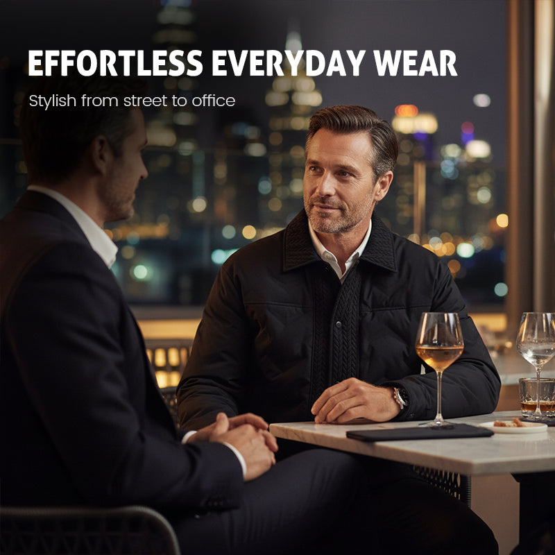 Vintage chic varm kappa med vadderad krage för herr