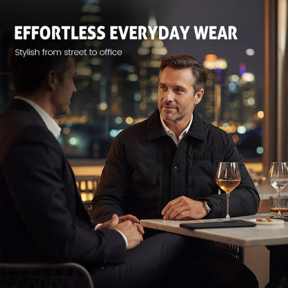 Vintage chic varm kappa med vadderad krage för herr