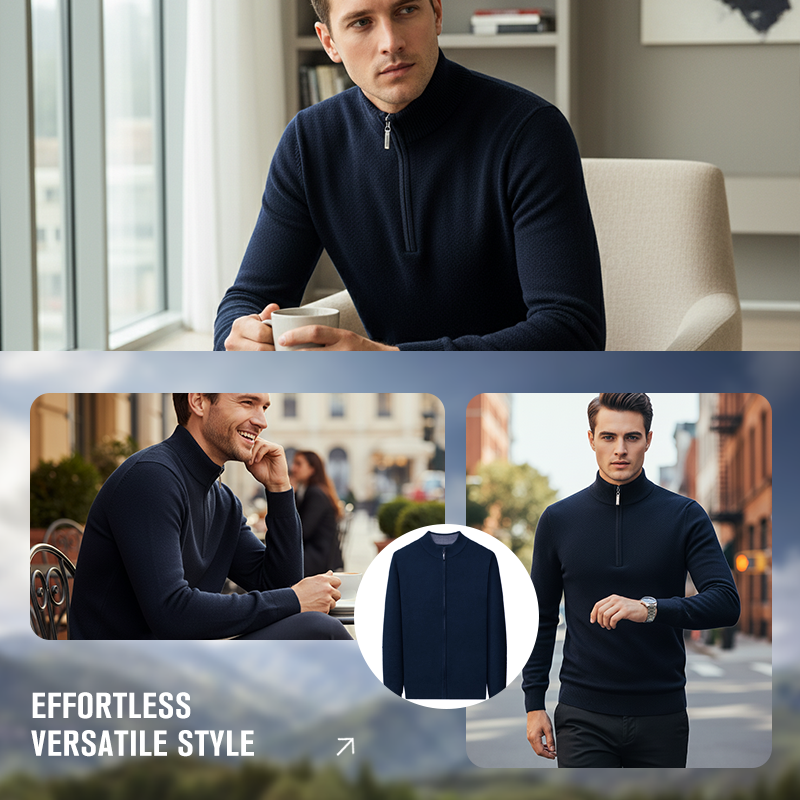 Värdepaket: Varm och bekväm stickad kofta för män + skjorta