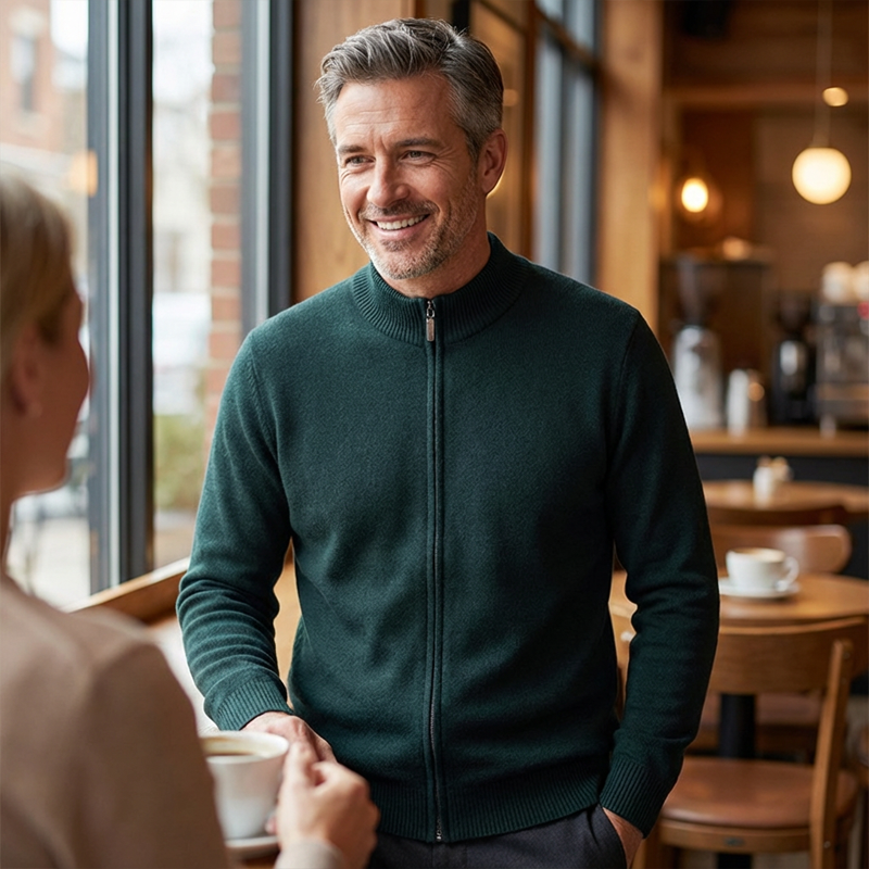 Värdepaket: Varm och bekväm stickad kofta för män + skjorta