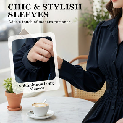 Modig skjortklänning med insvängd midja för kvinnor