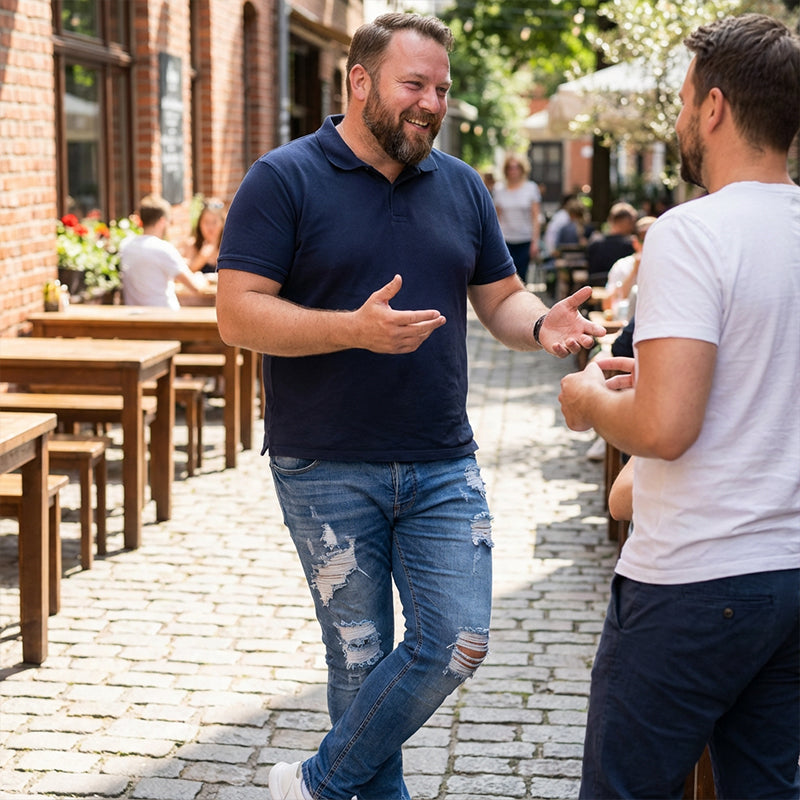 👖60% RABATT! 🔥 Snygga slitna skinny jeans för män – Slim Tapered Passform, Andningsbar Bomull och Eleganta Rivna Detaljer