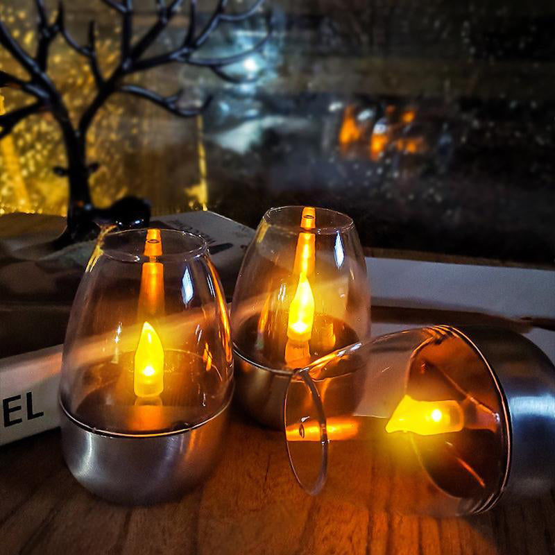 🕯️ KÖP 2 FÅ 1 GRATIS! ☀️ 6-Pack Solenergi-LED-Bordslampor – Flamlösa & Vattentäta, Auto Tänd/Släck med Skymningssensor för Trädgård & Fest 🏕️