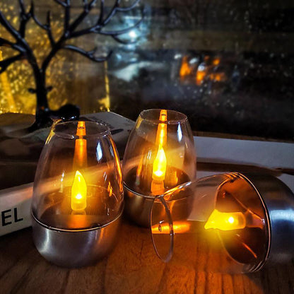 🕯️ KÖP 2 FÅ 1 GRATIS! ☀️ 6-Pack Solenergi-LED-Bordslampor – Flamlösa & Vattentäta, Auto Tänd/Släck med Skymningssensor för Trädgård & Fest 🏕️