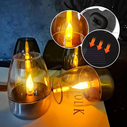 🕯️ KÖP 2 FÅ 1 GRATIS! ☀️ 6-Pack Solenergi-LED-Bordslampor – Flamlösa & Vattentäta, Auto Tänd/Släck med Skymningssensor för Trädgård & Fest 🏕️