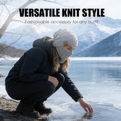 Varm vintermössa med ansiktsskydd