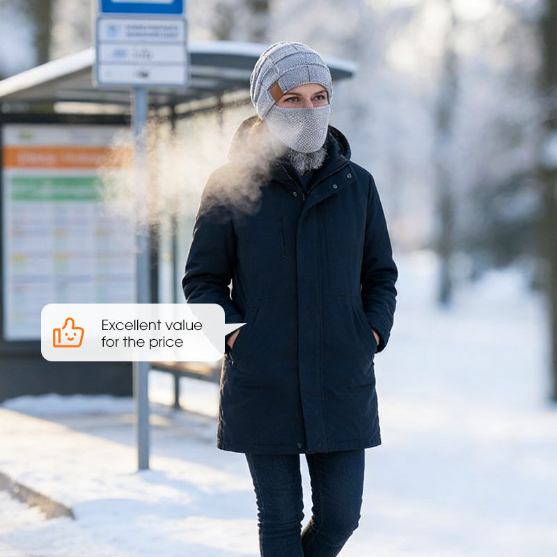 Varm vintermössa med ansiktsskydd