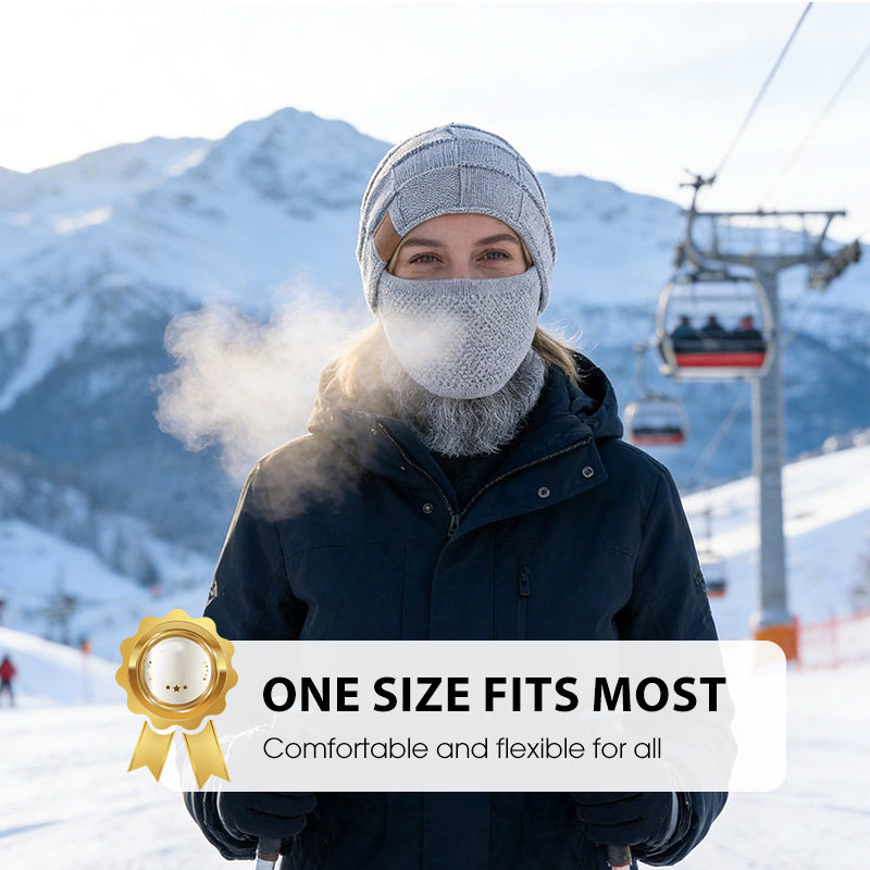 Varm vintermössa med ansiktsskydd