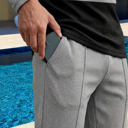 🔥Färgblockerad träningsoverall med huva för herr