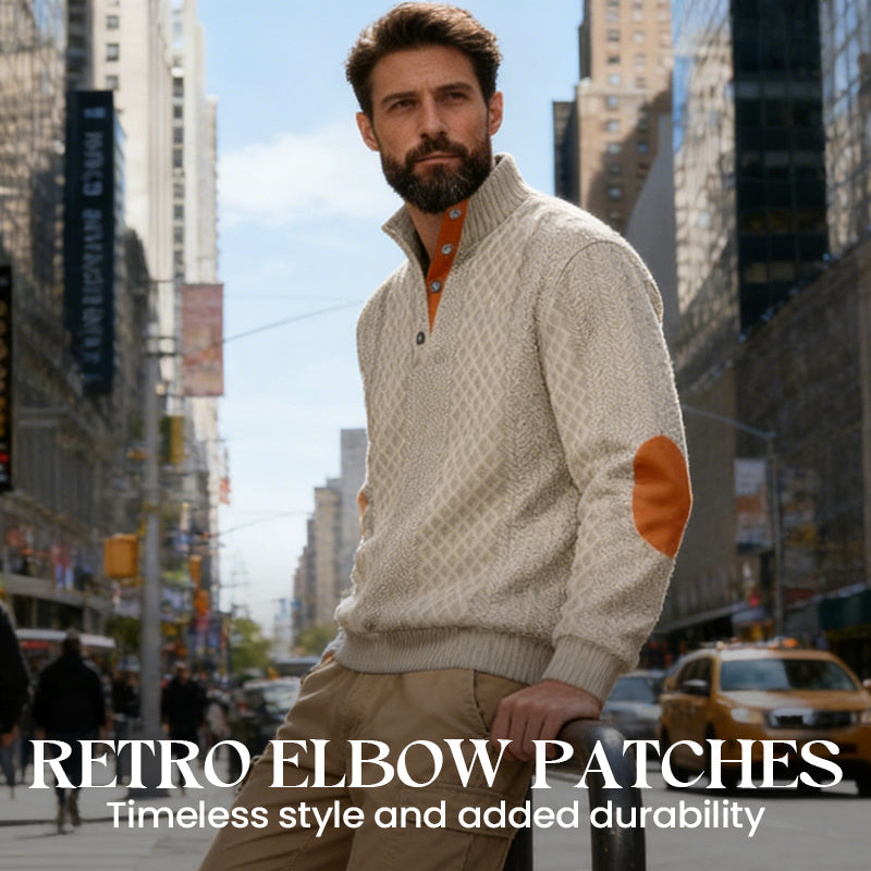 Herrstrukna Jacquardkragade Tröjor