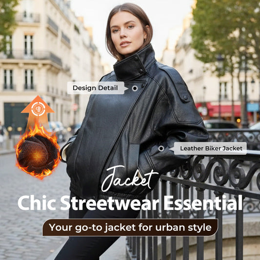 🌟Fri frakt 🔥 Ultimate Attitude – Konstläder-Motorcykeljacka – Iögonfallande design, vardagskomfort [Tidsbegränsat erbjudande]