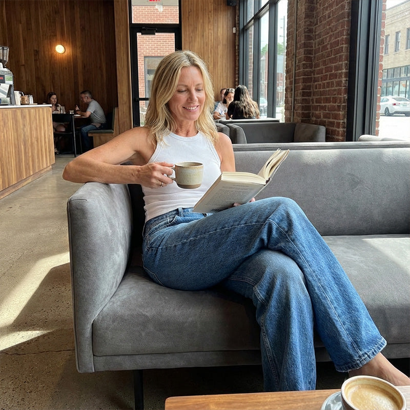 🔥 50% RABATT! ⏰ Lättillverkad Chic Slapppassande Vida Ben Jeans – Gradientvättad, Högkvalitativt Jeansmaterial & Komfort Hela Dagen 👖✨