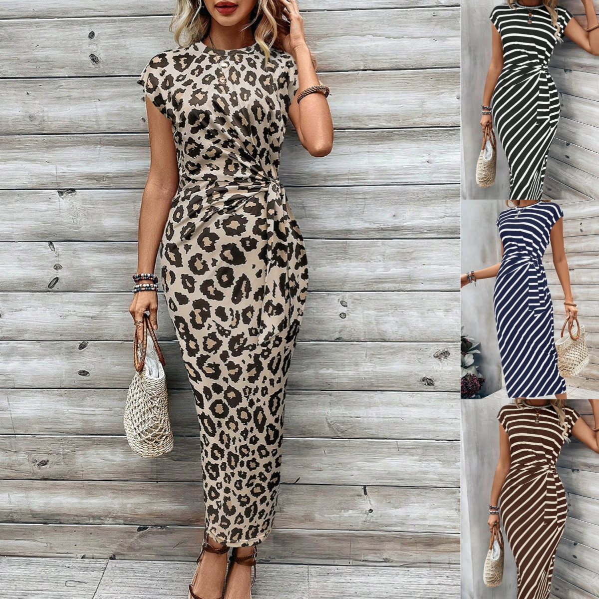 👗 Köp 2, få 5 % rabatt💃 Elegant klänning med knuten midja – smickrande passform, flödande tyg och perfekt för speciella tillfällen ✨