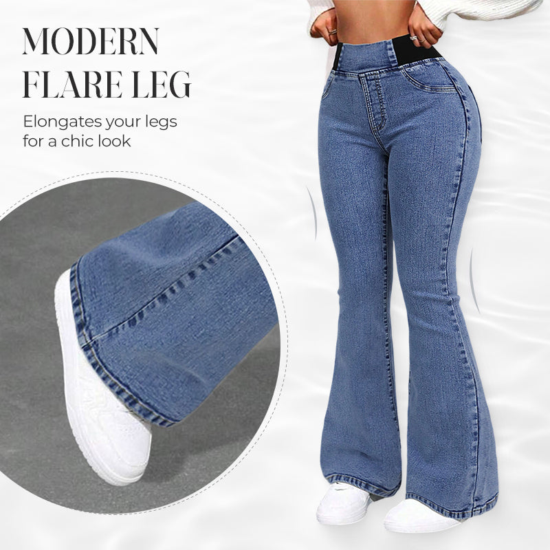👖✨ 50% RABATT! | Högmidjade Stretchiga Flare-jeans – Slim Fit & Klassisk Flare!