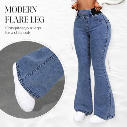 👖✨ 50% RABATT! | Högmidjade Stretchiga Flare-jeans – Slim Fit & Klassisk Flare!