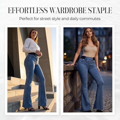 👖✨ 50% RABATT! | Högmidjade Stretchiga Flare-jeans – Slim Fit & Klassisk Flare!