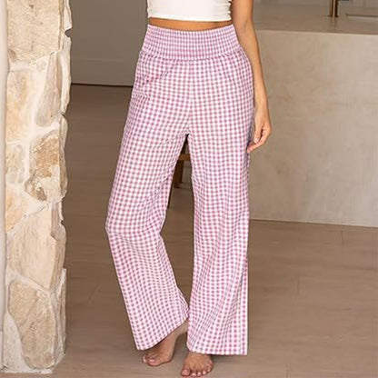 ⏳SISTA DAGEN REA 50 % RABATT!🎁Randiga byxor med vida ben, hög midja och fickor