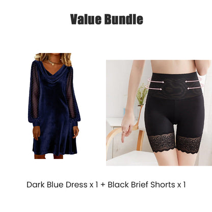 Elegant knälång tubklänning med krage för kvinnor