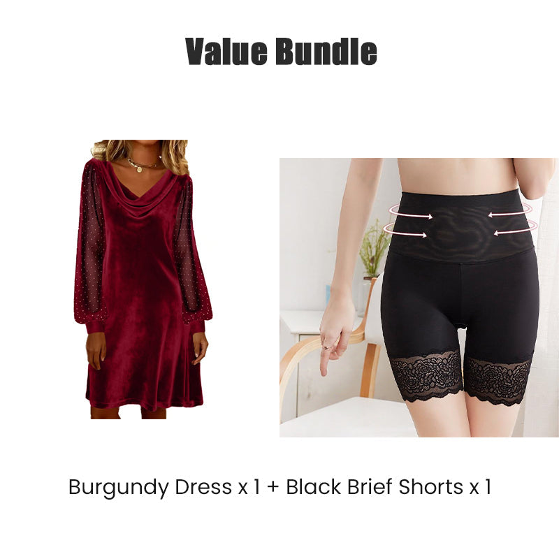 Elegant knälång tubklänning med krage för kvinnor