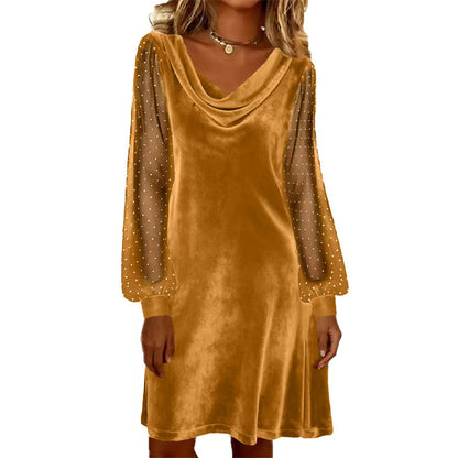 Elegant knälång tubklänning med krage för kvinnor