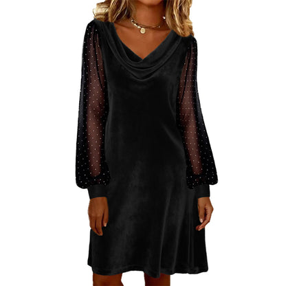 Elegant knälång tubklänning med krage för kvinnor