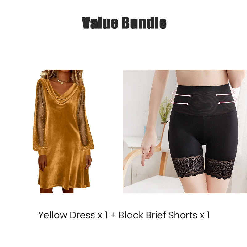 Elegant knälång tubklänning med krage för kvinnor