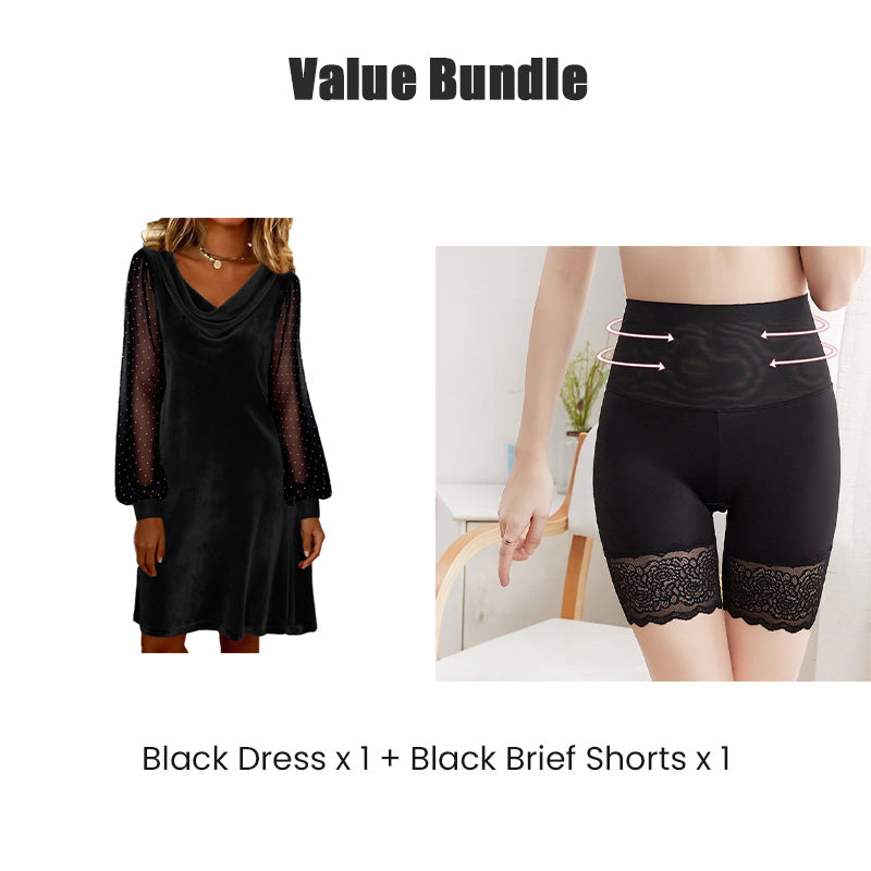 Elegant knälång tubklänning med krage för kvinnor