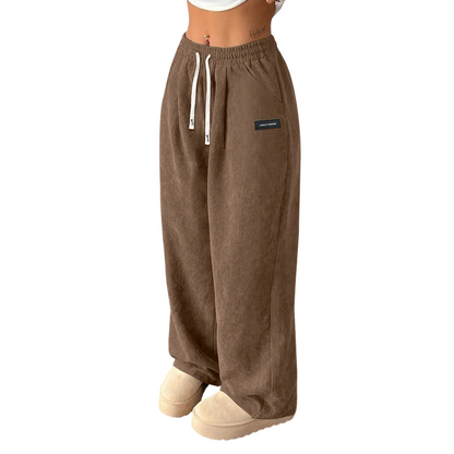 ✨💓Dambyxor i corduroy med vid ben och dragsko🔥