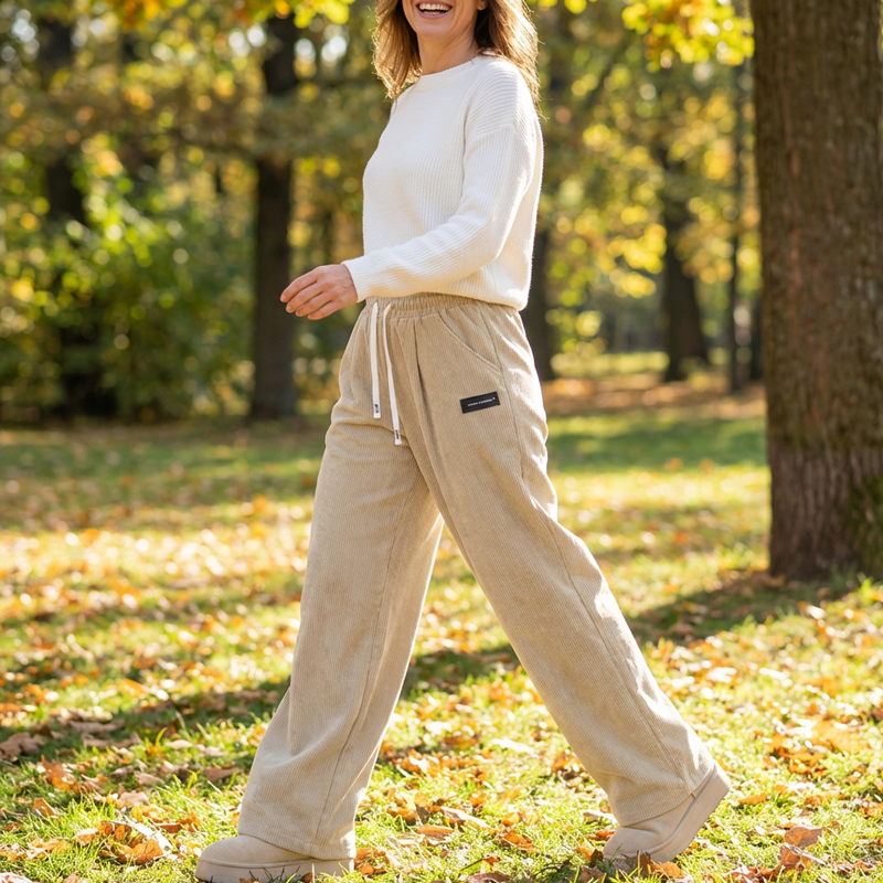 ✨💓Dambyxor i corduroy med vid ben och dragsko🔥