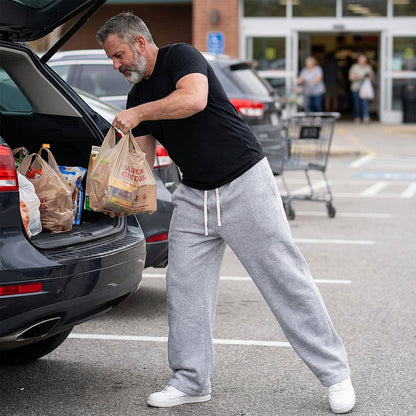 Bekväma fritidsbyxor för herr med dragsko