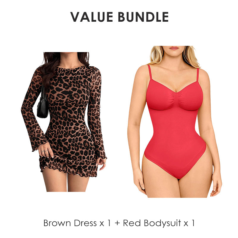 🎁Köp tre artiklar och få gratis leverans💥Damklänning i leopardmönster🐆