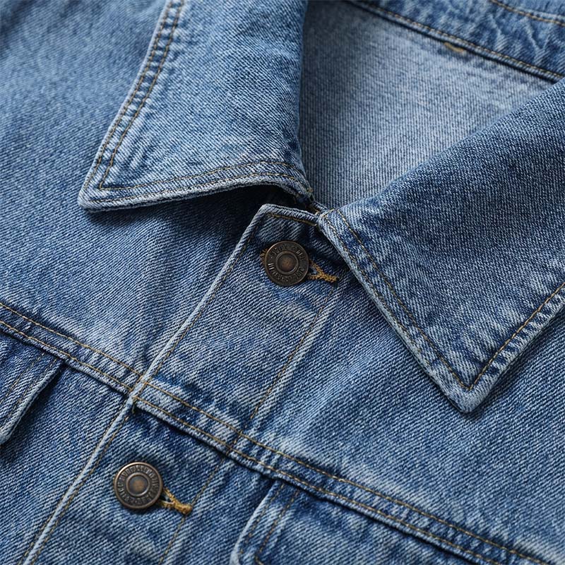🎁FRI FRAKT 🎁Lång, ledig denimkavaj med knappar för damer